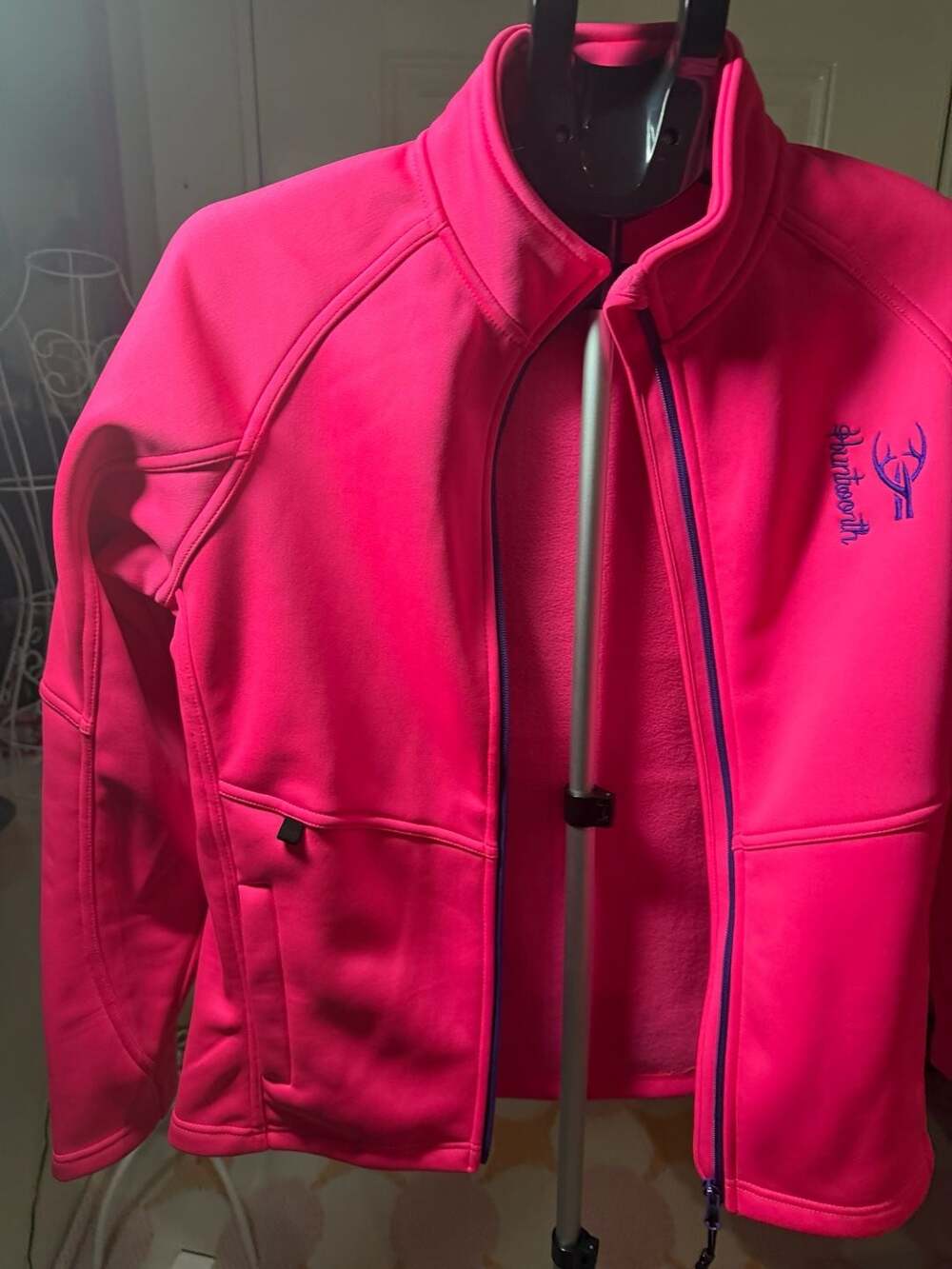 Huntworth Women's Pink Full Zip Fleece Lined Soft Shell Jacket Size S - Picture 2 of 6